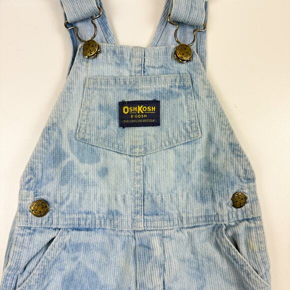Vintage OshKosh B’Gosh USA Vestbak Shortalls Overalls Tie Dye Blue - 3T 3 - Picture 2 of 7